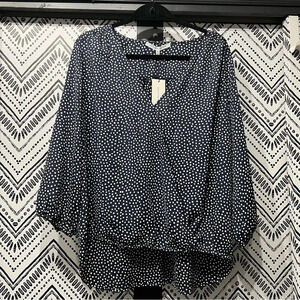 Collective Concepts Polka Dot Wrap Top Size XL